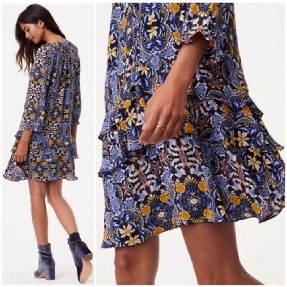 LOFT Petites Ruffle Dress